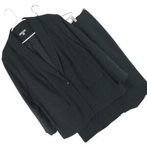 JESSICA LONDON! LUXE BLACK 2PC ULTRA PROFESSIONAL SKIRT, JACKET SUIT SET! SZ 28W